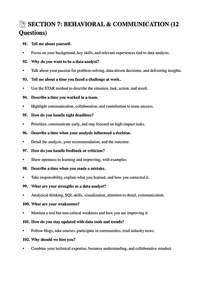 The Data Analyst Interview Handbook Preview